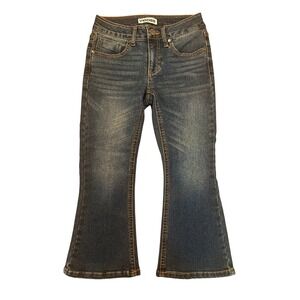 Vigoss Flare Leg Jeans Dark Wash Adjustable Waist Girls Size 7‎